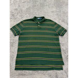 Vtg Polo Ralph Lauren Shirt Mens Extra Large XL Green Striped Classic Rugby Golf